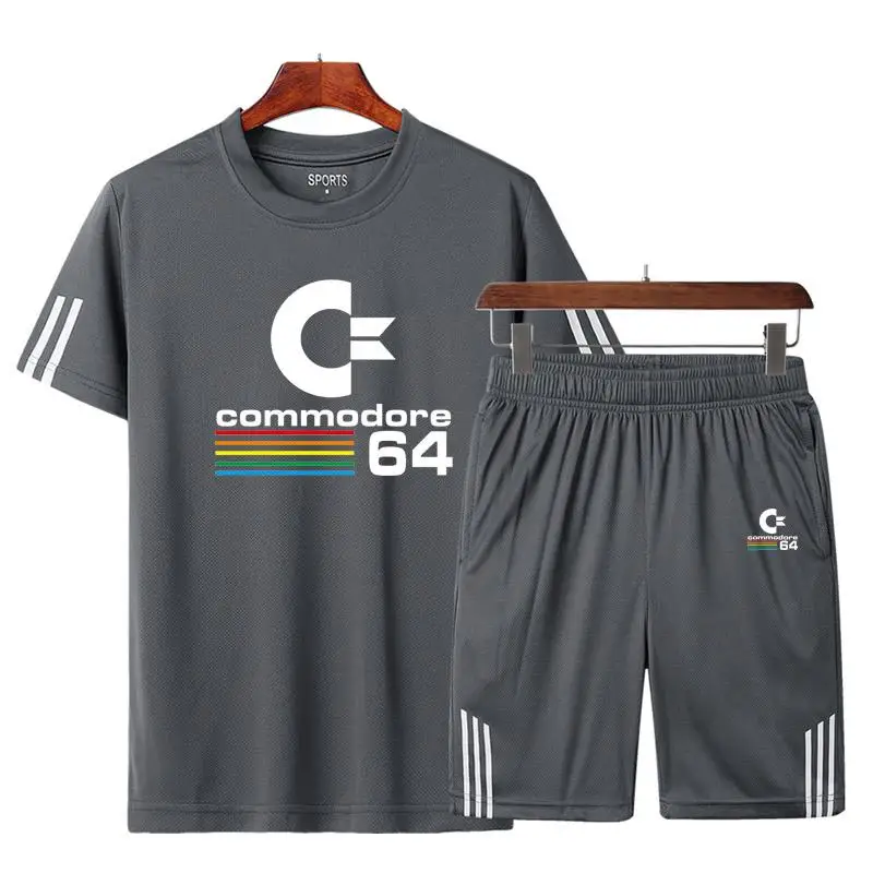 

2020 2Pcs/Set Running Set Men Short Sleeve T Shirt and Shorts Sport Suits Soccer Training Tracksuits Jersey Gym Fitness Clothing