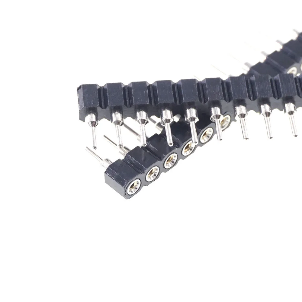 

10 Pcs 1x40 Pin 2.54MM Round Tin Plated Breakable Single Row Hole PCB IC Socket Female Header Contact Clip 40 Pin