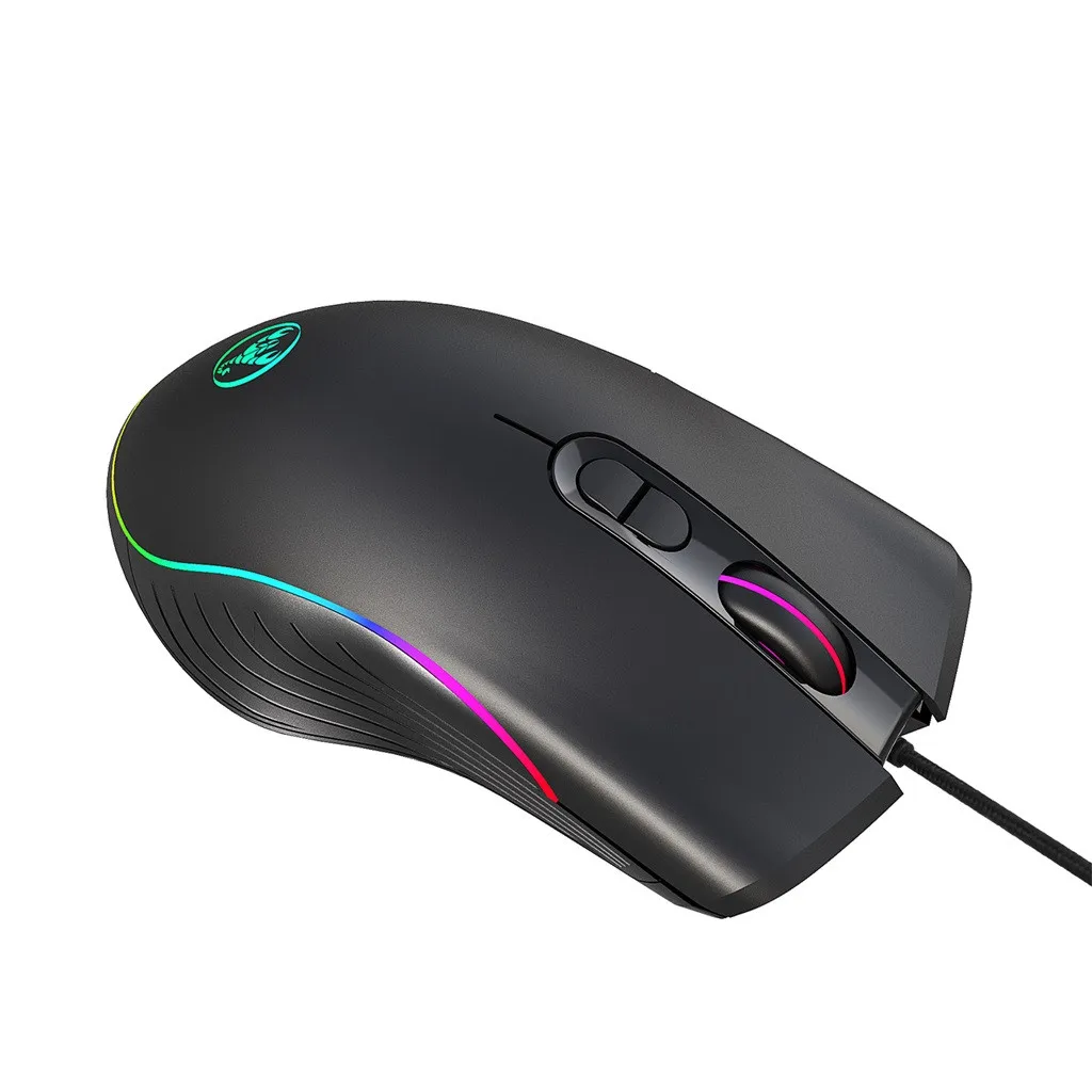 USB Wired Mouse 7-Color LED Fiber Gaming For Computer 6400DPI 6 Buttons Game Professional Mice PC 19NOV1 | Компьютеры и офис