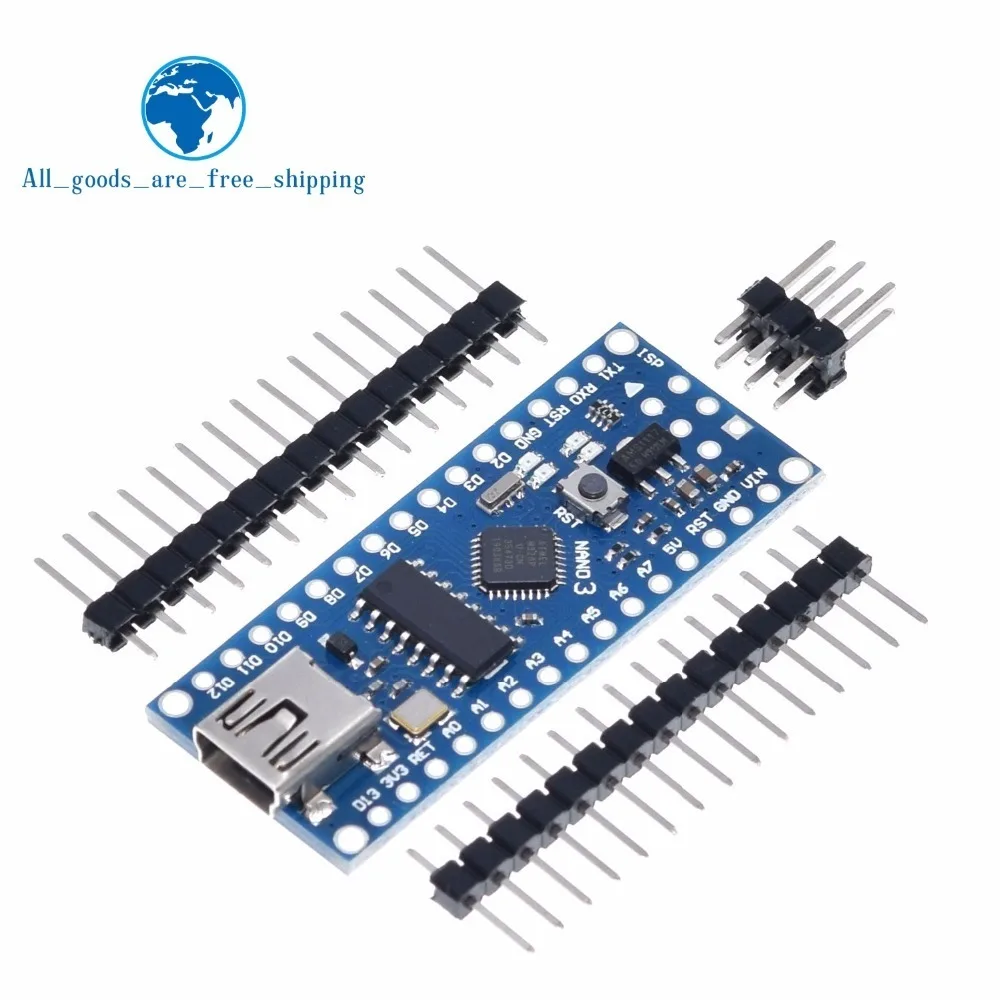 TZT Mini USB с контроллером загрузчика Nano 3,0 совместимый для arduino CH340 USB драйвер 16 МГц NANO V3.0 Atmega328
