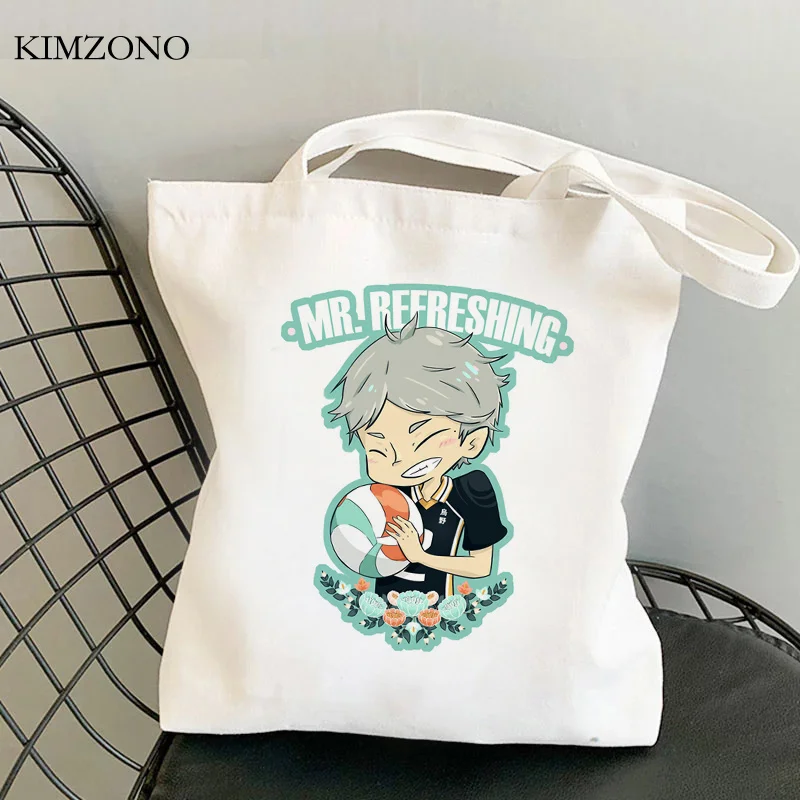 

Haikyuu shopping bag shopper bolsas de tela grocery cotton bag shoping bolsas reutilizables tote grab