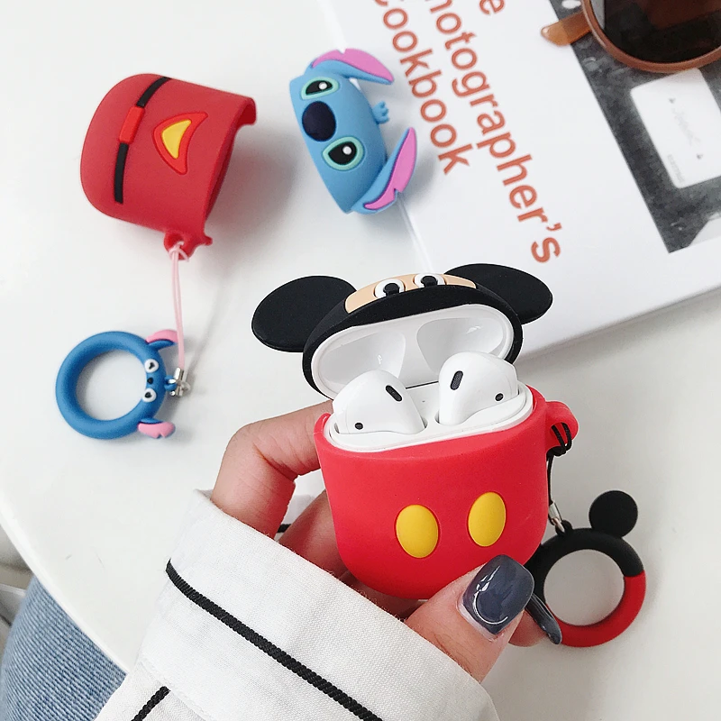 Силиконовый чехол в горошек с милым 3D рисунком Минни Микки для AirPods, беспроводные Bluetooth наушники, гарнитура, аксессуары
