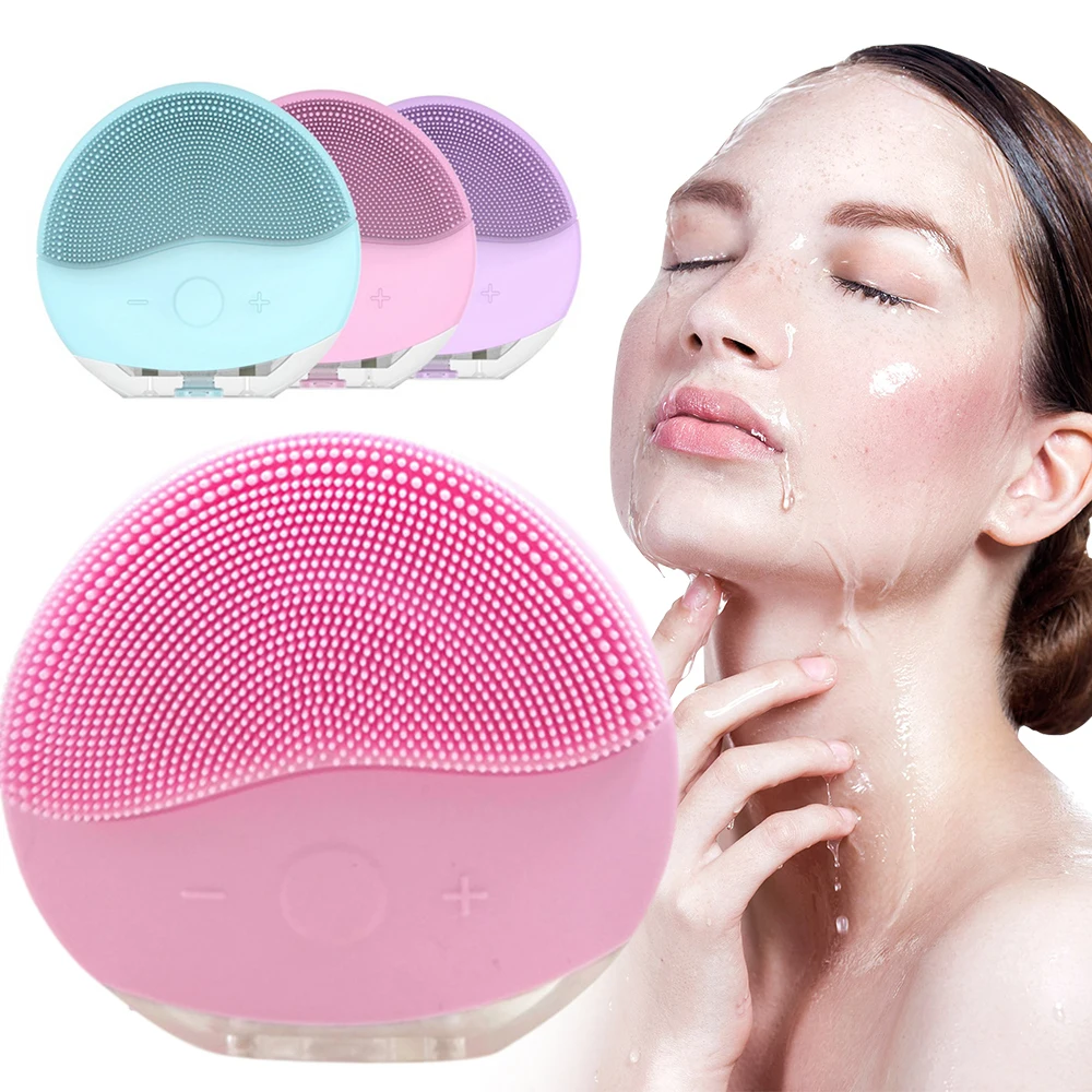 Vibration Cleaner Ultrasonic Electric Facial Brush Rechargeable USB Cleansing Silicone Massage Smart Sonic Face | Красота и здоровье