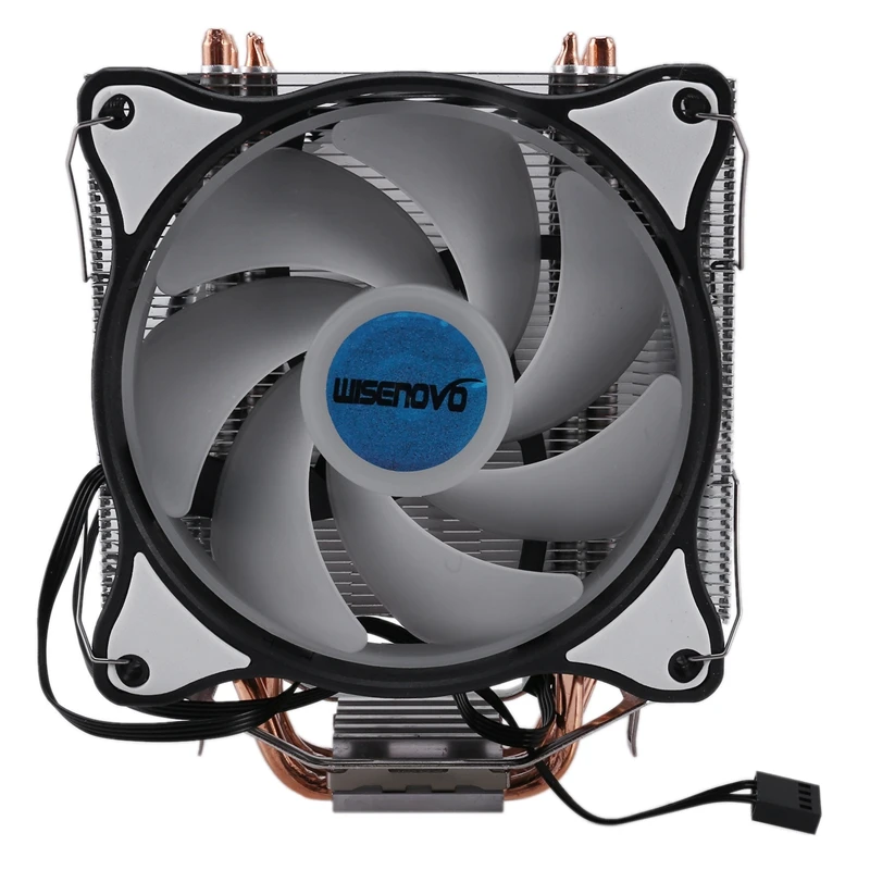 

Кулер для процессора WISENOVO T400, 4 контакта, 4 медных трубки, 12 см, бесшумный двойной вентилятор, кулер для процессора, подходит для AMD/1150/1151/1155/1156/...