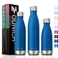 zounich double wall stainles steel water bottle thermos insulated vacuum flask gym sport shaker portable