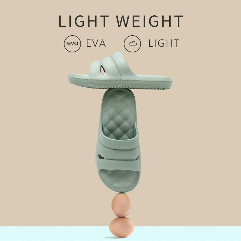 EVA Thick Soft Sole Light Slippers Indoor Bathroom Anti-slip Slipper Men Women Shoes Lovers Summer Sandals Beach Slides Home