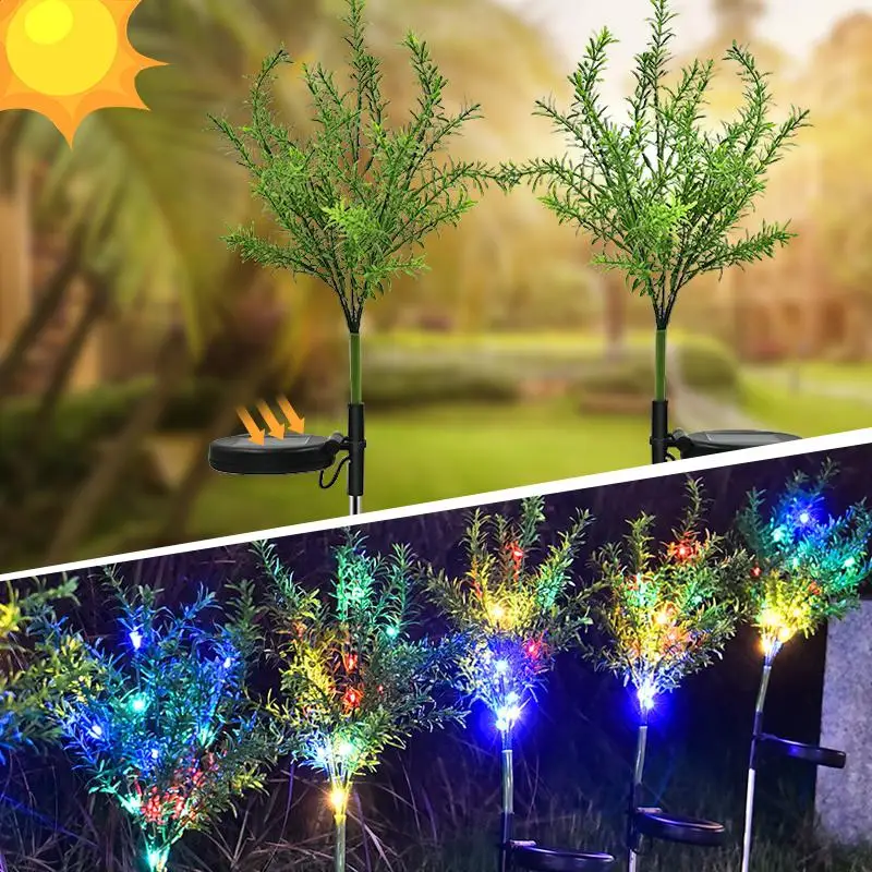 2 шт. 15 светодиодов на солнечных батареях имитация рождественской елки форма