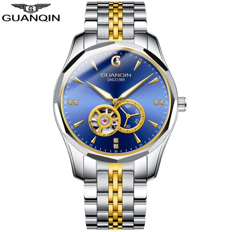 Автоматические часы GUANQIN Japan Move мужские механические брендовые Роскошные