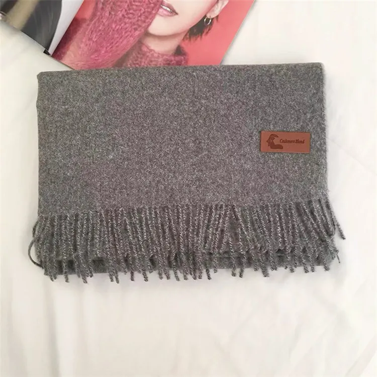 Brand Designer Winter Cashmere Scarf For Women Unisex Wool Scarf Pashmina Solid Color Tassels Ladies Stole Wrap Men Scarves
