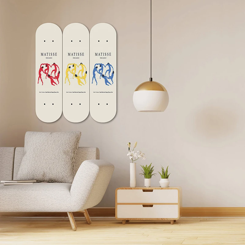 

Настенное искусство для скейтборда абстрактная танцевальная роспись и скейтборд художественные деревянные панели для клуба бара мужская ...