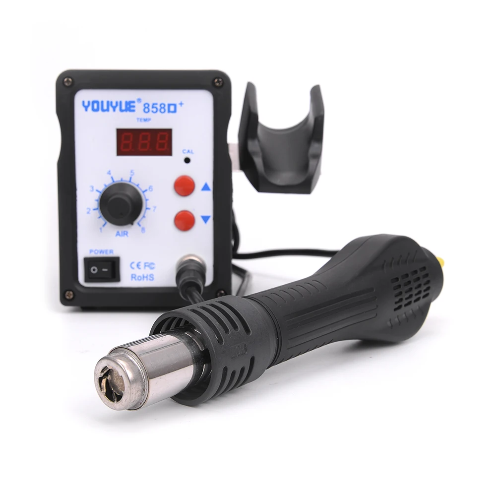 Youyue 858D + фена ESD паяльная станция светодиодный цифровой нагреватель пистолет