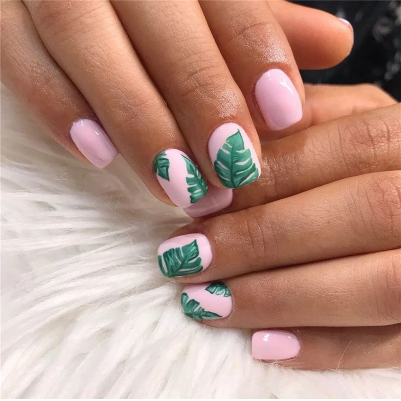 Тропические Стикеры для ногтей s лист Фламинго Цветы Бабочка Искусство Декор