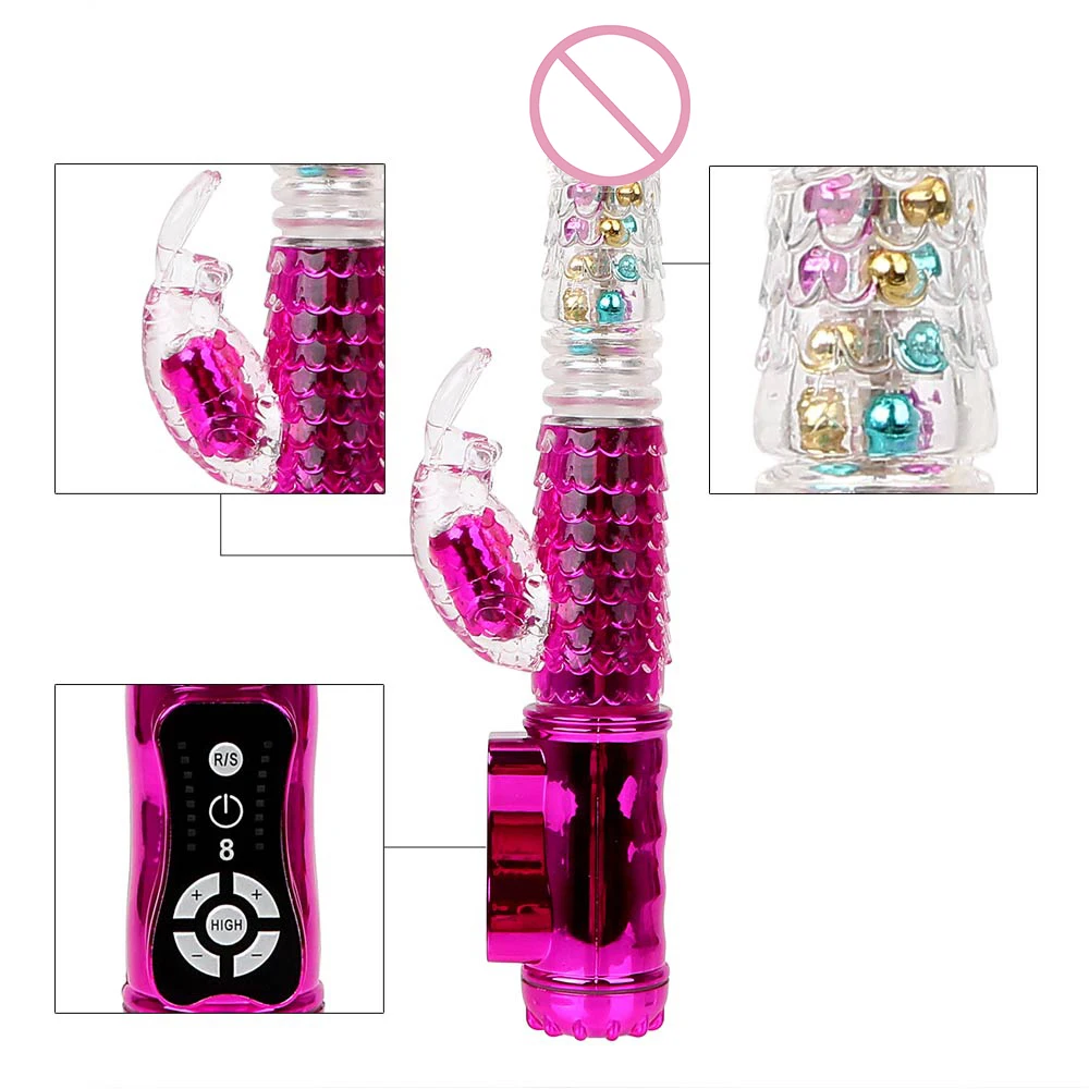 Большой фаллоимитатор OLO Rabbit вибратор с поворотом на 360 градусов секс игрушки для