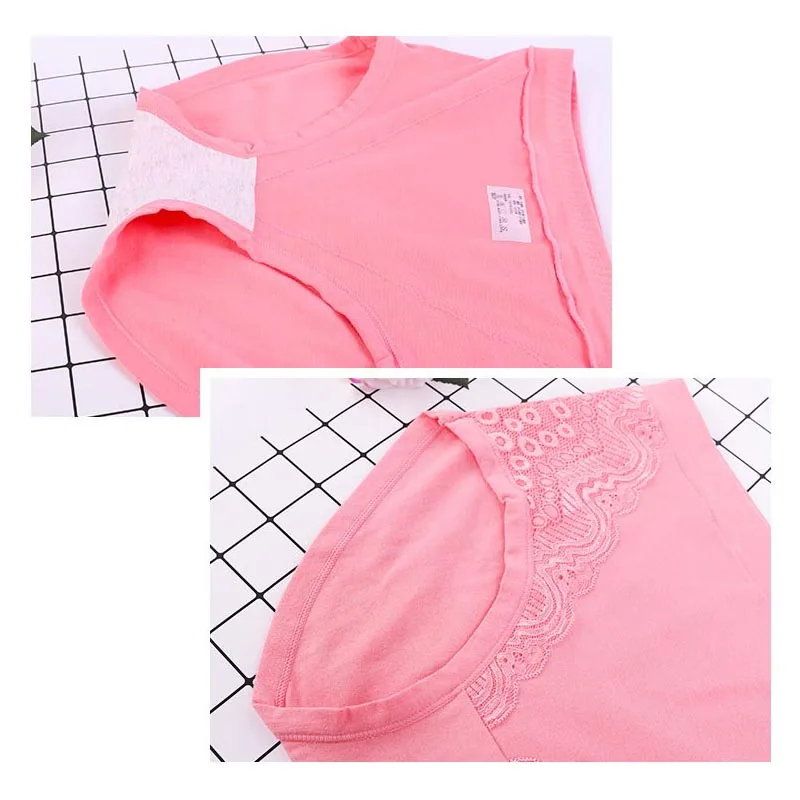 

3pcs/set Briefs Cotton Panties For Women Plus Size Underpants Lace Lingerie Soft Crotch Underwear Breathable Female Intimates
