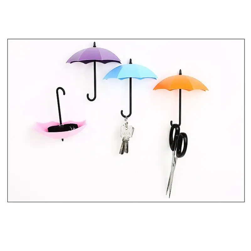 

3pcs Umbrella Shape Wall Hook Colorful Key Holder Hanger Holder Wall Hook Kitchen Organizer Bathroom Accessories