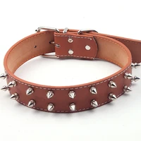 pop it dog accessories punk leather pet dog collar studded spiked rivet for large big dogs choker necklace pugs beagle bulldog