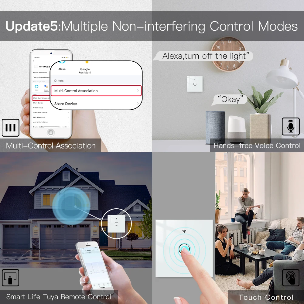 Умный светильник ель с поддержкой Bluetooth 2/3 позиций мультиконтроль Sigmesh Tuya Smart Life APP