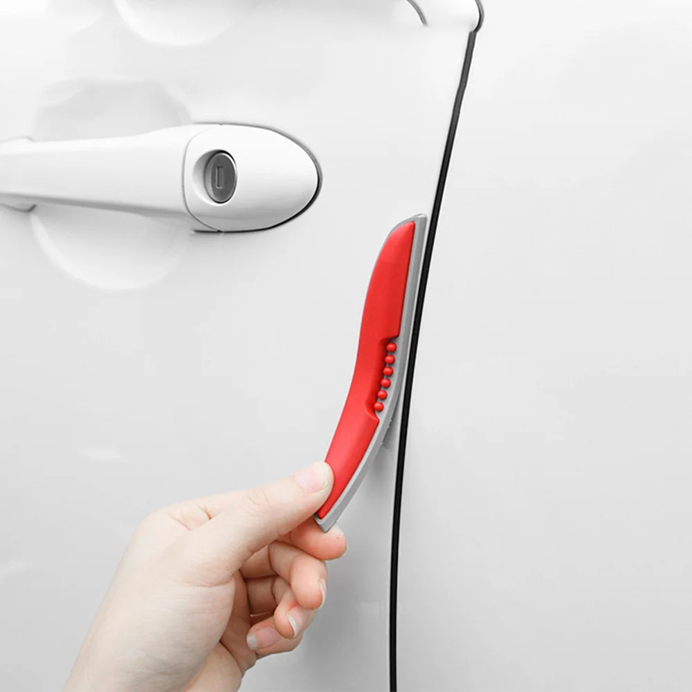 

4pcs Universal Car Door Edge Anti Scratch Strip Corner Protector Bumper Strip Guard (Red)