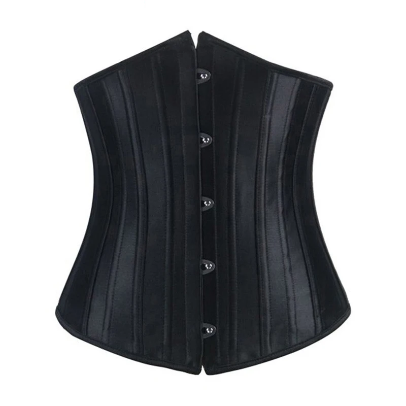 

Woman Waist Cincher Corselet Body Shaper Sexy Waist Control Underbust Corsets & Bustiers Satin 26 Steel Bones Corset