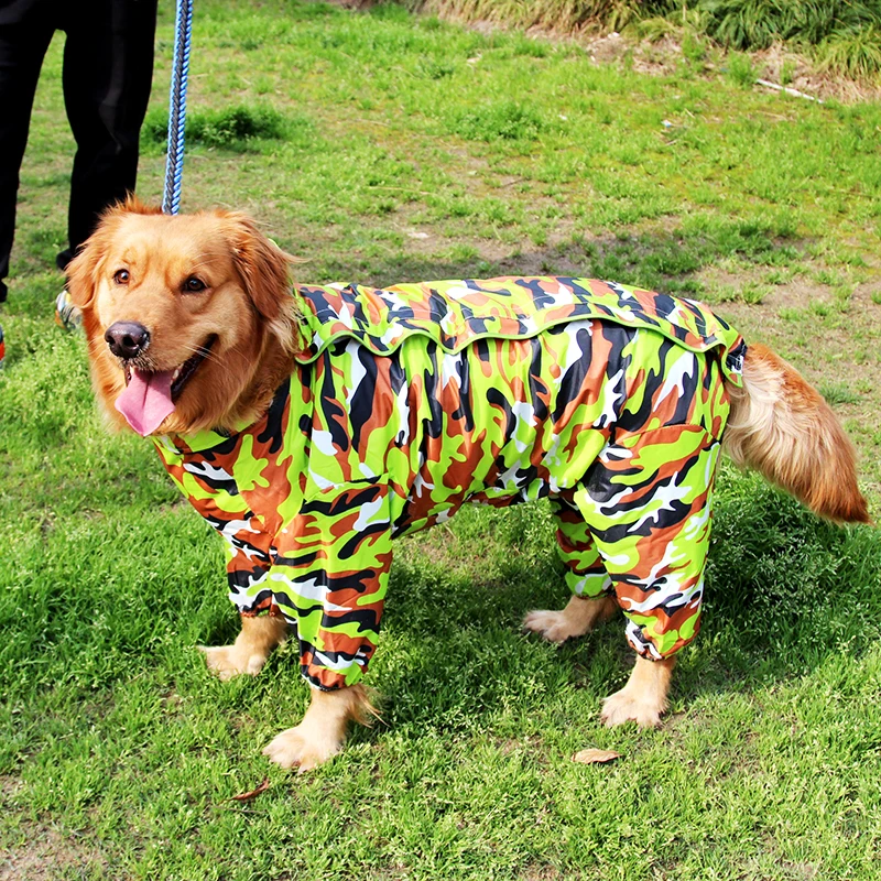 

Large Dog Clothes Raincoat Waterproof Dog Suits Dot Rain Cape Pet Clothing For Big Dogs Hooded Jacket Poncho Pet Rain Coat