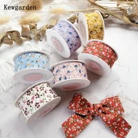 kewgarden 1 1 5 38 10 25 38mm floral chiffon ribbon handmade craft diy bow hair accessories flower gift packing 10 yards