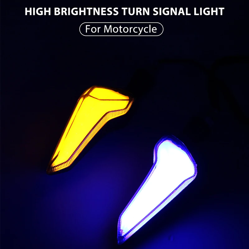 Motorcycle Stop Turn Signals Lights Waterproof LED Direction Lamp sickle reaping hook shape Car Bulbs Blue Yellow Auto lamp 12V |