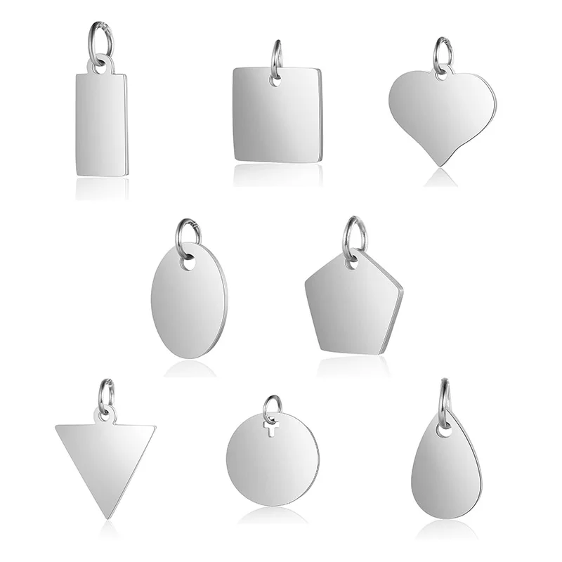 5 шт./лот геометрические подвески из нержавеющей стали с простым дизайном