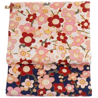 home textile printed twill cotton fabric peach blossom series meter cloth for diy handicrafts clothing sewing supplies material