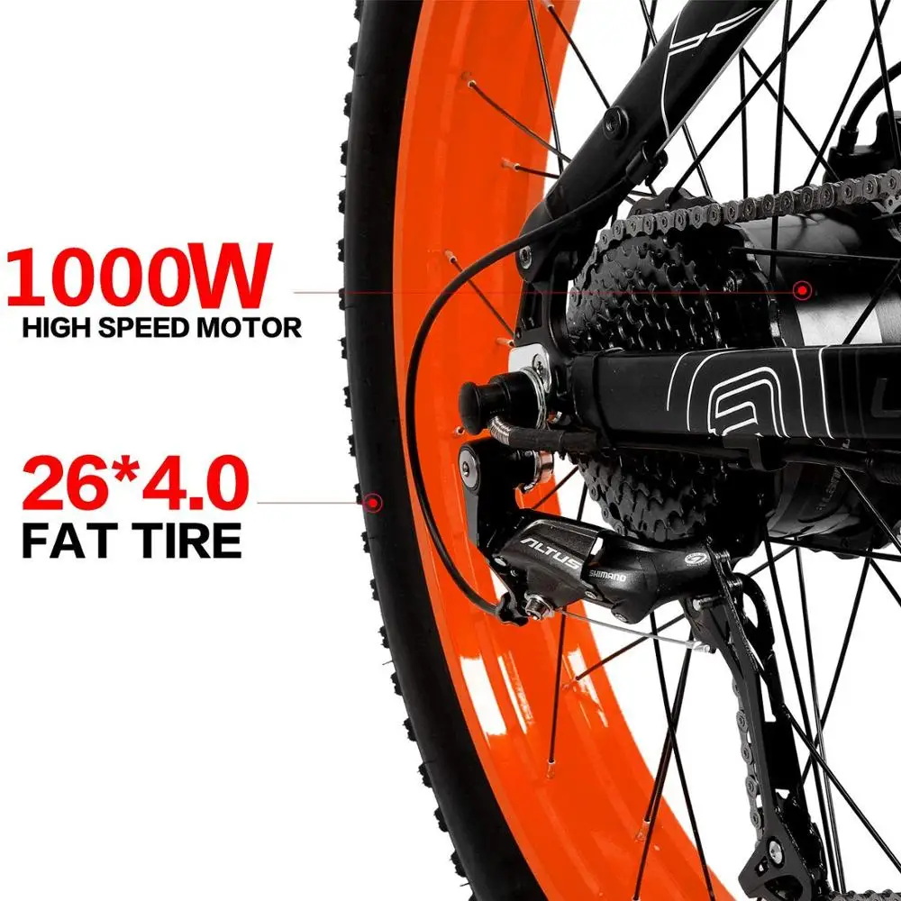 Электрический велосипед 1000 Вт 100 км 7 скоростей а/ч батарея электровелосипед 26