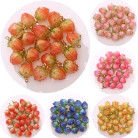 2pcs lovely 3d strawberry fruit resin charms pendant earring handmade for diy jewelry making charms for necklace bracelet