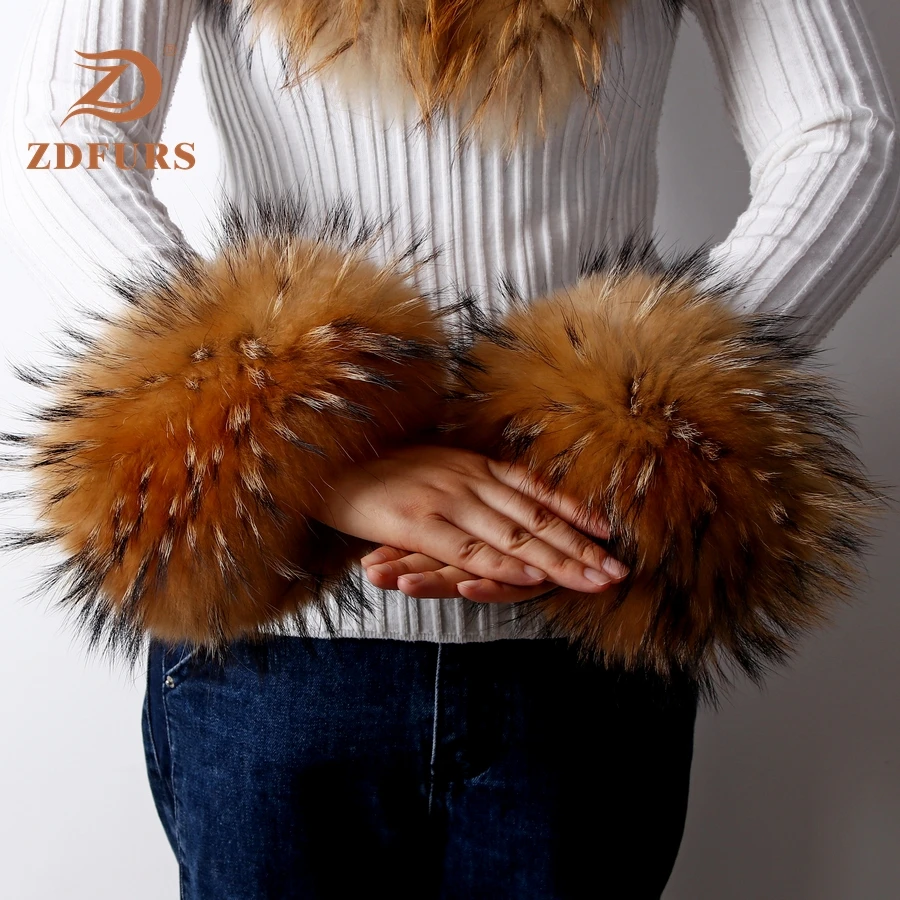 ZDFURS* высококачественные манжеты из лисьего меха горячая Распродажа наручных грелок из натурального Лисьего меха манжета для рук теплые женские браслеты браслет из натурального меха перчатки