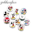 Disney Микки и Минни Маус Мышь дети подарок 10 шт. Круглый Фото 18 мм кнопки для 18 мм Оснастки ожерелье, сделай сам, ювелирное изделие