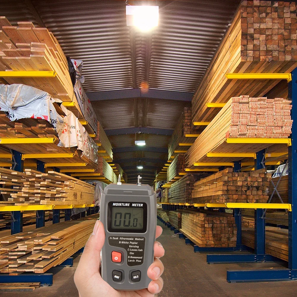 

ABS Moisture Meter Digital 0-99.9% Timber Large LCD Display Tree Density Hygrometer Humidity Tester Timber Wood Supplies