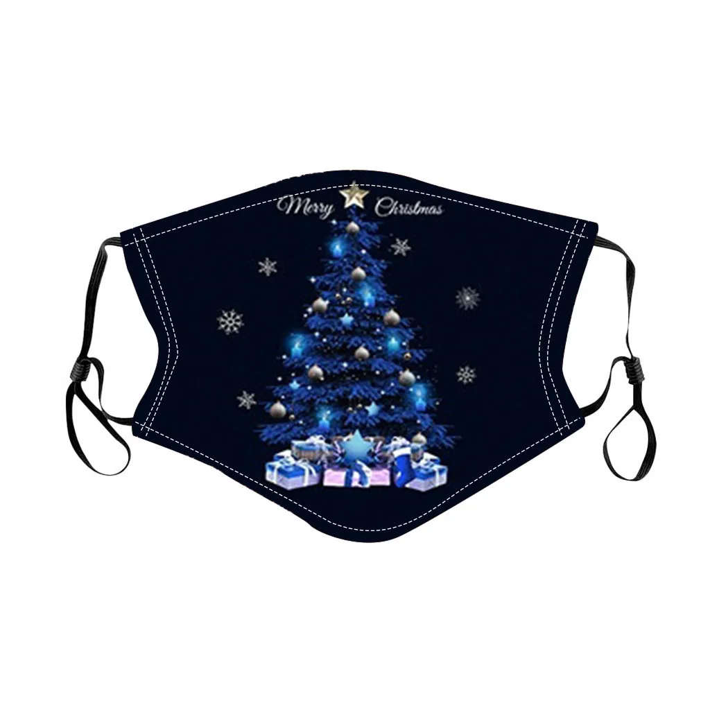 

Adult Face Mask Christmas Xmas Tree Printed Fabric Mask For Face Cover Women Men Washable Masks Decoration Mascsrillas