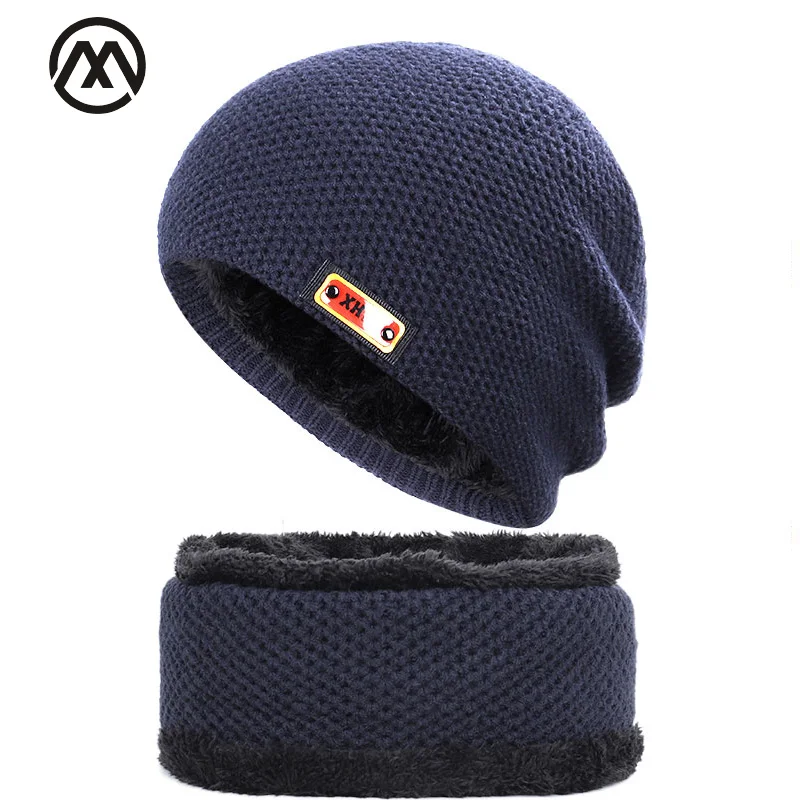 Новинка мужская шапка с черепом уличная теплая зимняя вязаная для мужчин и