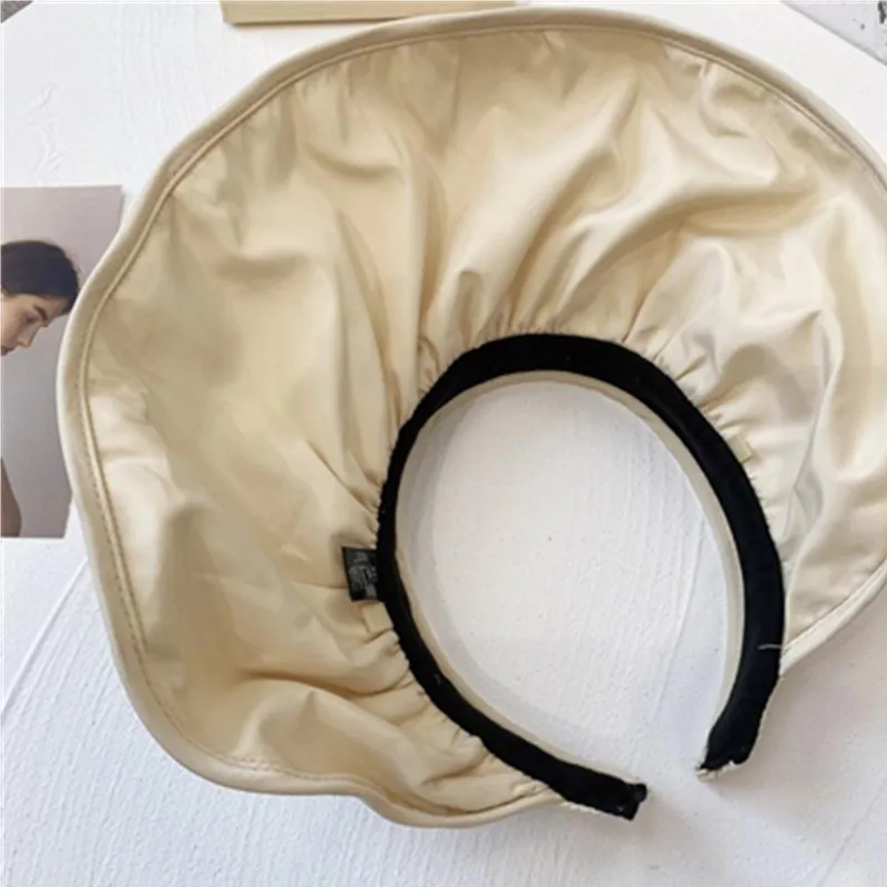 

New Hair Accessories Summer Hat Headband Folded Sun Hat DIY Headwear Solid Head Band Women Shell Cap Headbands