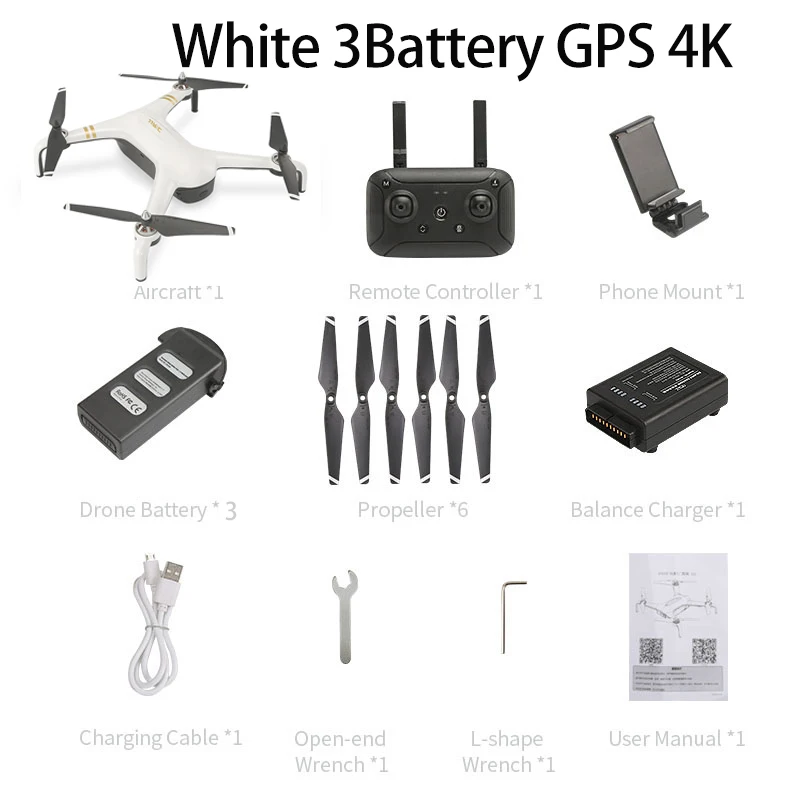 White 3B GPS 4K X7p Дрон с GPS с 5g 4k камерой Hd 1200 метров Расстояние управления Профессиональный Квадрокоптер долгое время полета Fpv Rc игрушки - Цвет: White 3B GPS 4K
