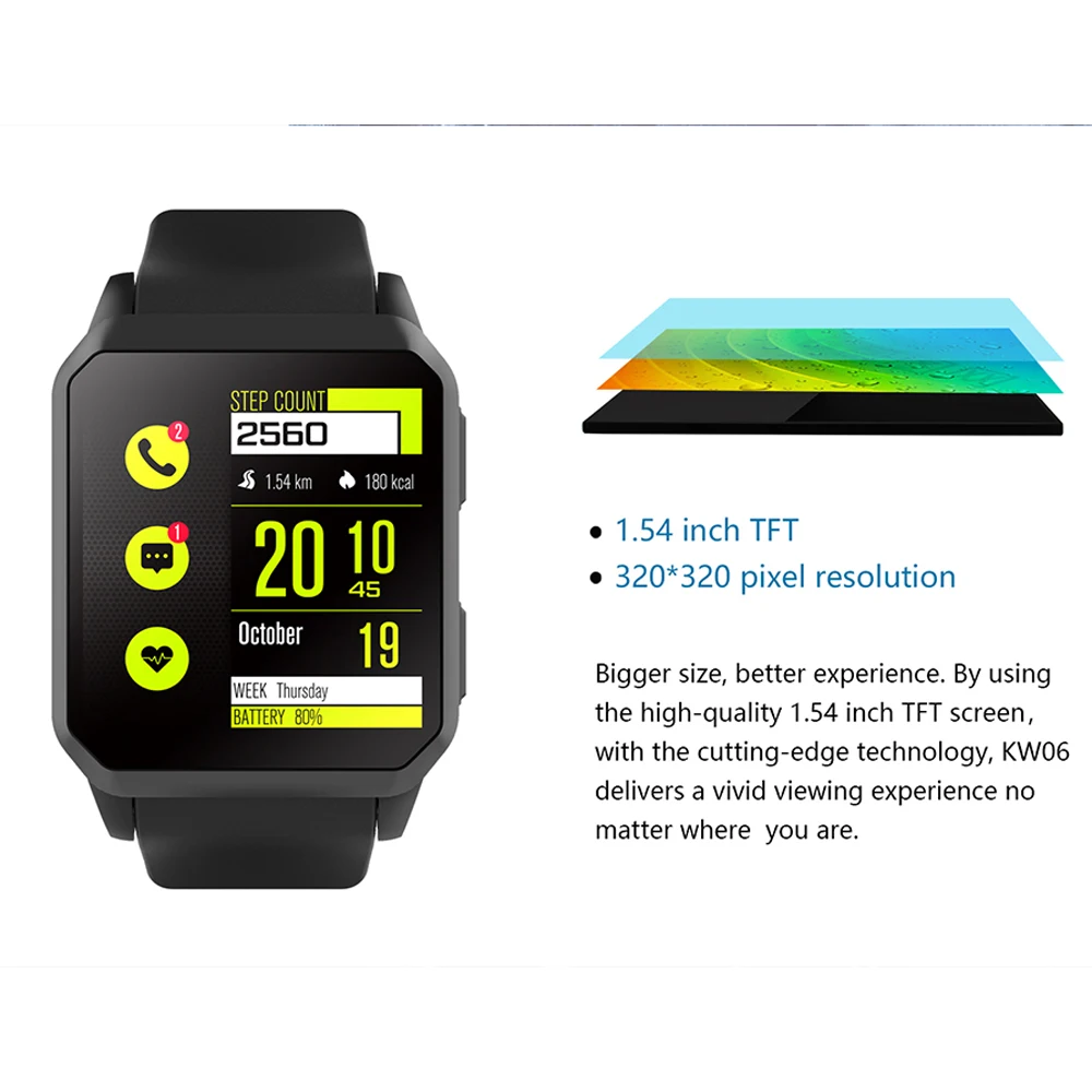 KW06 Смарт часы монитор сердечного ритма Bluetooth будильник gps SIM спортивные Android