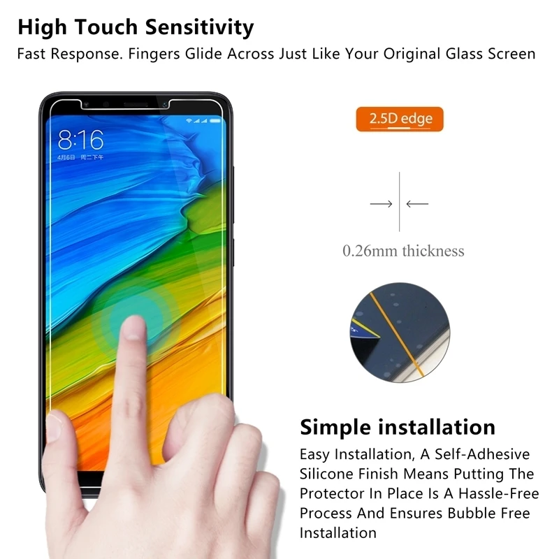 Phone Glass For Xiaomi Redmi 5 Plus 5.99&quot Premium Tempered Screen Protector Toughened protective film 2.5D 9H | Мобильные