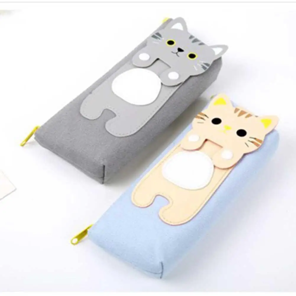 Милый Кот пенал для карандашей плетеная ткань милые школьные чехол s школьный