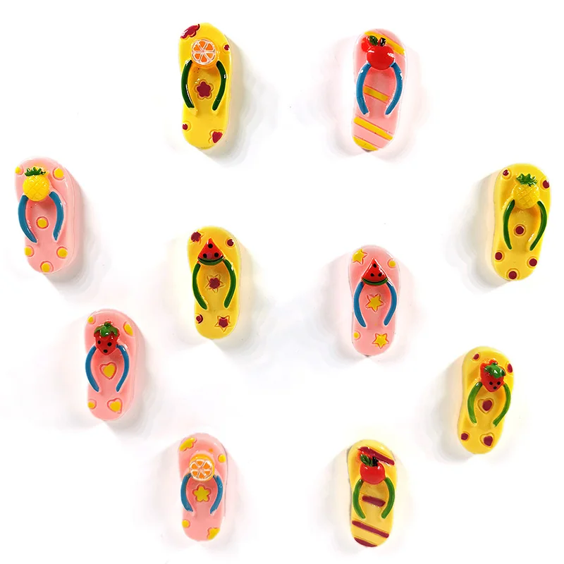 10pcs Slippers DIY Bean смолы магниты на холодильник креативный сувенир с мультипликационным героем холодильники магнитный стикер сообщений домашний декор кухонные аксессуары - Цвет: 10pcs Slippers
