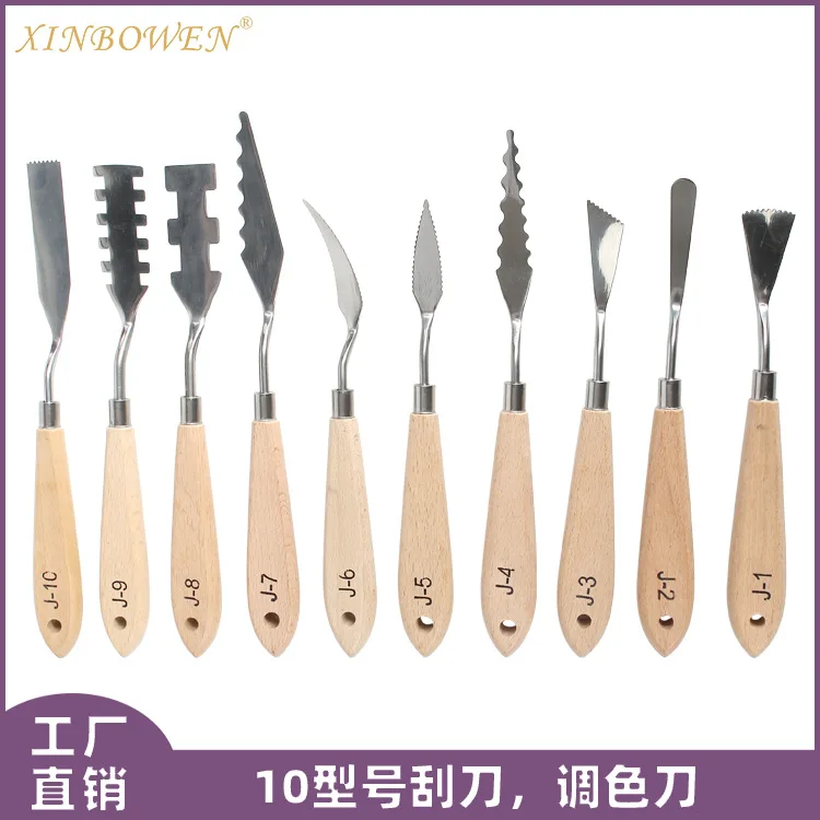 

10Pcs Palette Knife Set Stainless Steel Palette Scraper Set Painting Creative Color Mixing Artist Oil Acrylic Painting Tools