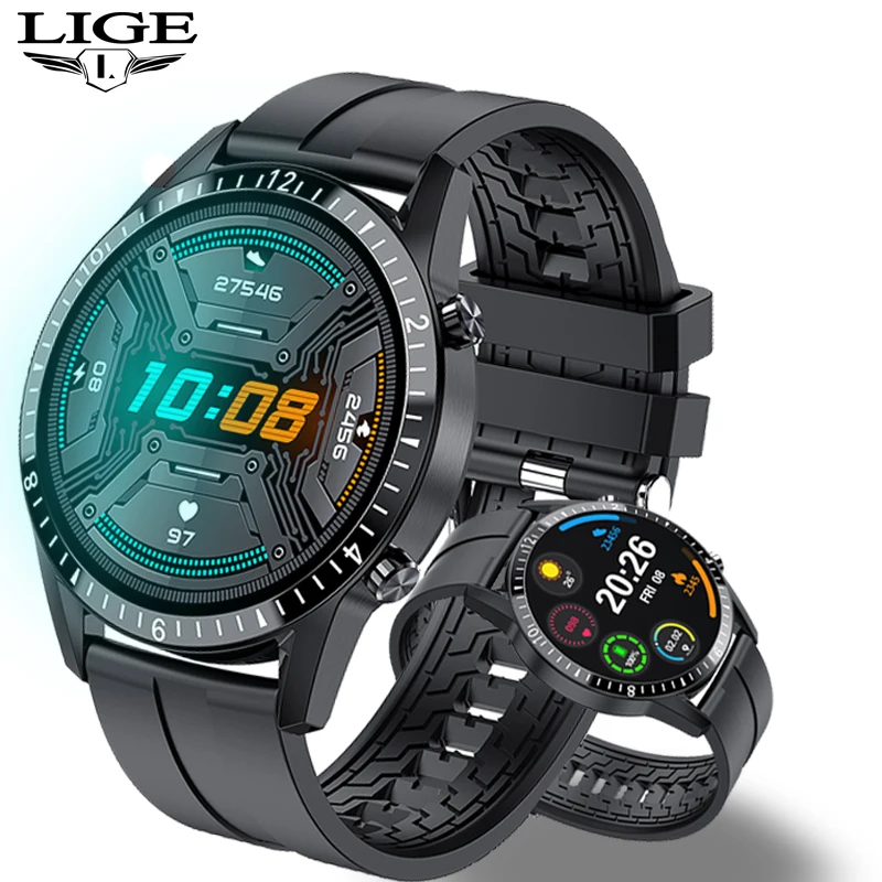 LIGE 2020 Новые Bluetooth Смарт часы для телефона мужские водонепроницаемые спортивные