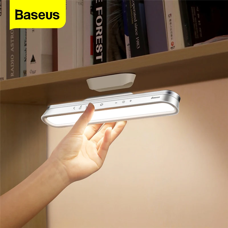 

Baseus Magnetic Table Lamp Hanging Wireless Touch LED Desk Lamp Home Cabinet Study Reading Lamp Stepless Dimming USB Night Light