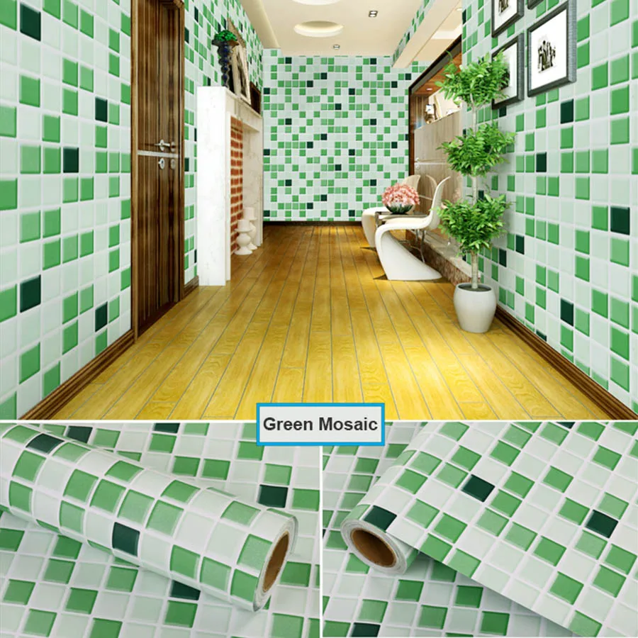 Yunpoint Kitchen Oil-Proof Diy Decorative Film Waterproof Self-Adhesive Wallpaper Bathroom Toilet Thick Mosaic Tile Wall Sticker |
