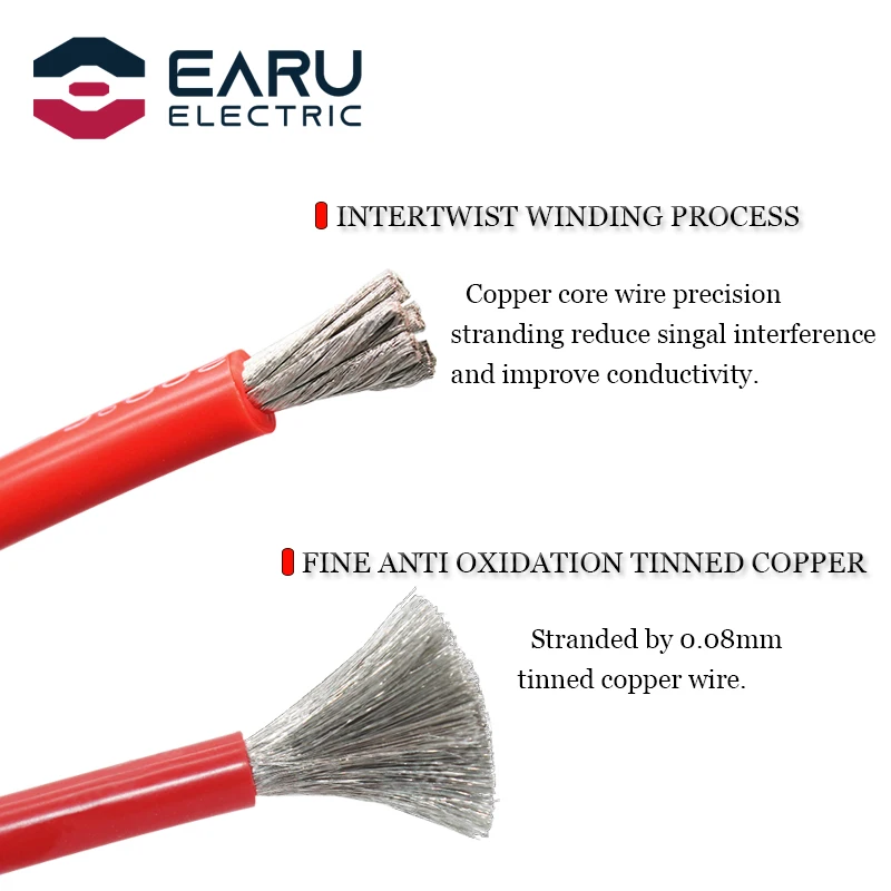 1-100M Heat-resistant Soft Electrical Silicone Wire Cable 8 10 12 14 16 18 20 22 24 26 28 30 AWG Red 5M Black Color for RC DIY |