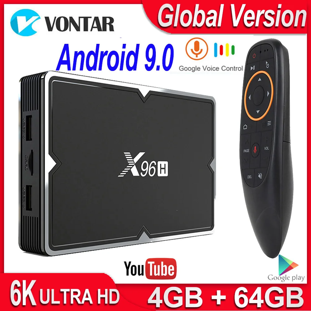 Приставка Смарт ТВ X96H MAX Android 9 0 4 + 64 ГБ ядра 2 16 4K|ТВ-приставки и медиаплееры| |