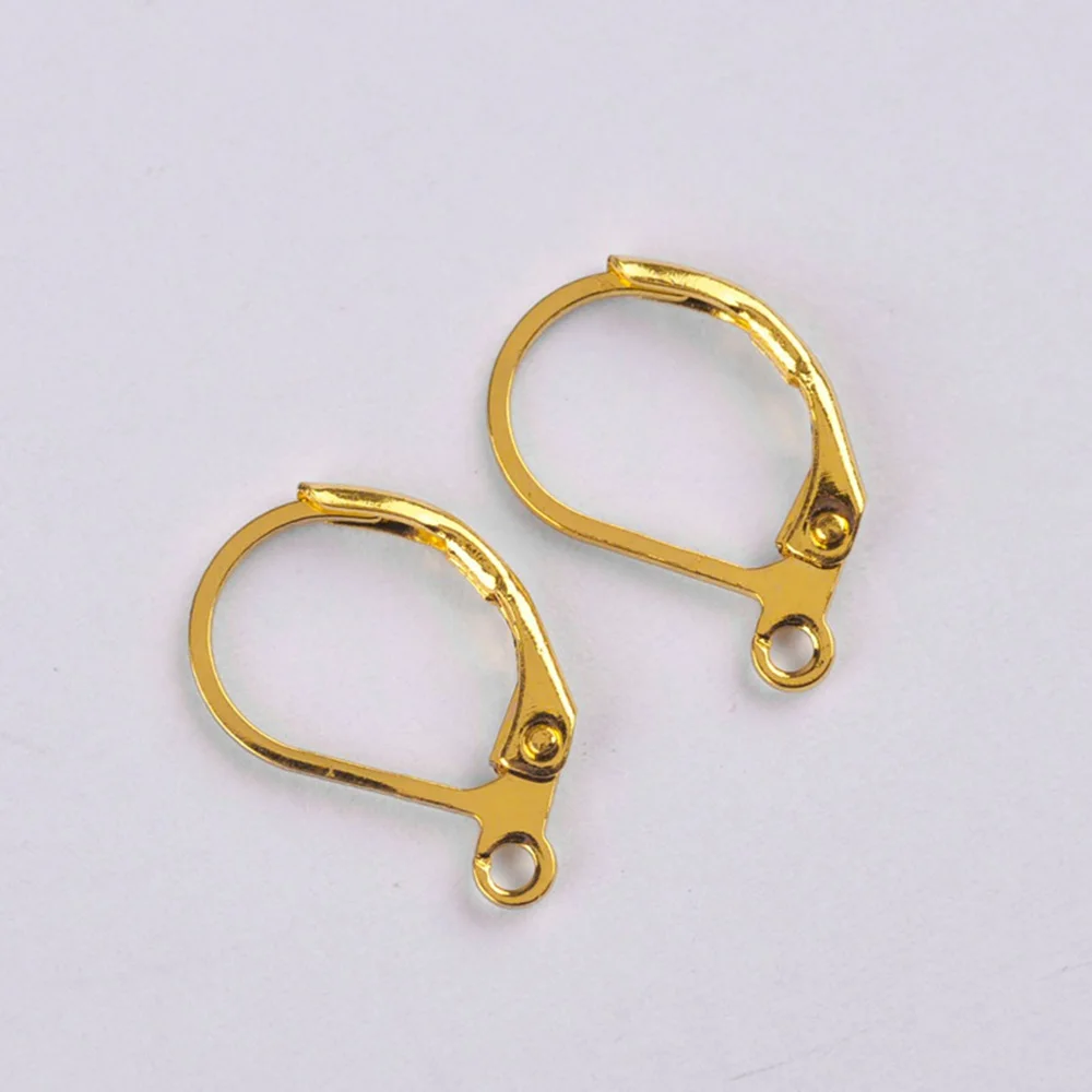 1000pcs Gold Plated French Earring Hooks Wire Settings Base Hoops Earrings Accessories For Jewelry Making