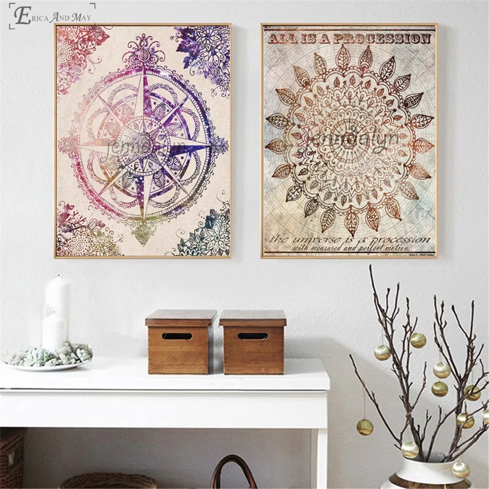 Compass Psychedelic LSD Artwork On Sale Poster Wall Painting Living Room Abstract Canvas Art Pictures For Home Decor No Frame | Дом и сад