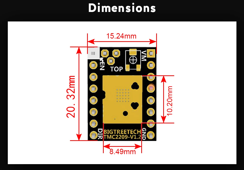 BIGTREETECH TMC2209 V1.2 бесшумный StepStick Драйвер шагового двигателя контроллер обновления TMC2208 UART для SKR V1.3 MKS GEN L 3d принтер